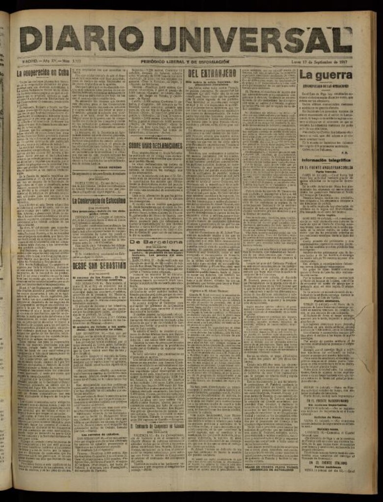 Miniatura de Diario Universal del 17 de septiembre de 1917