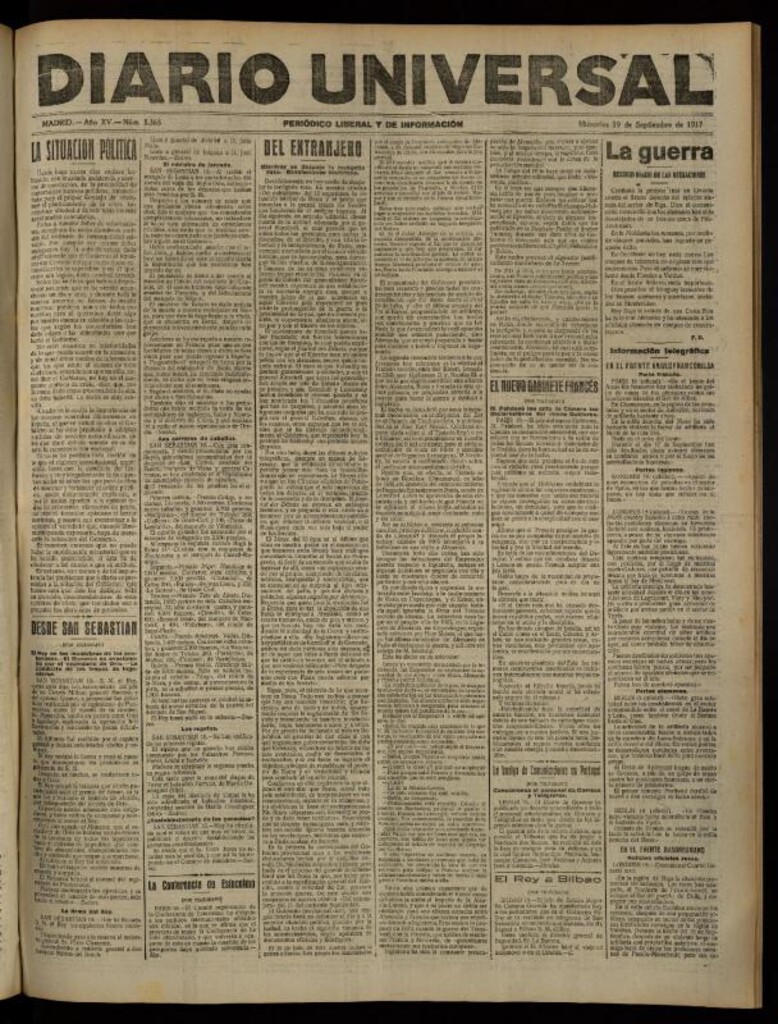 Miniatura de Diario Universal del 19 de septiembre de 1917