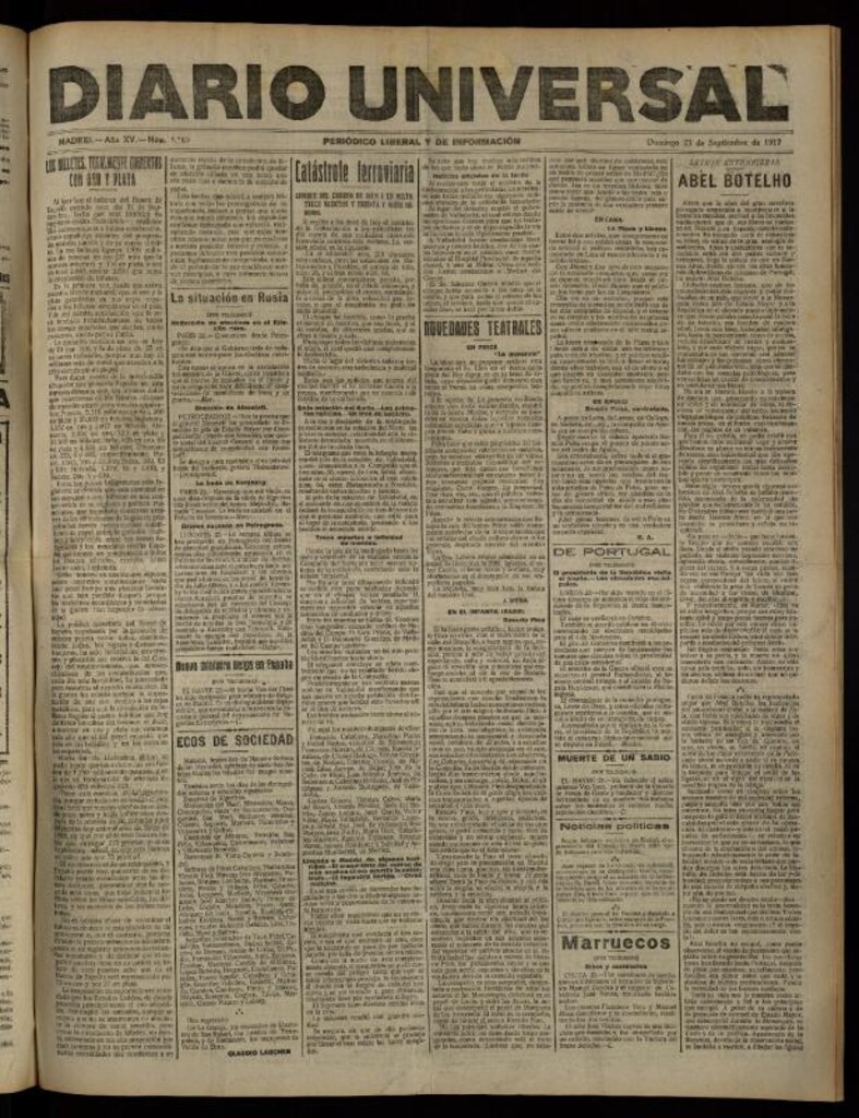 Miniatura de Diario Universal del 23 de septiembre de 1917