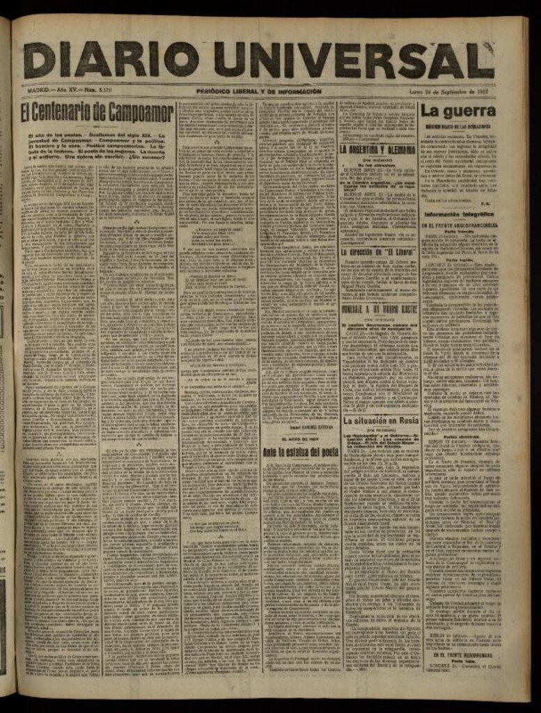 Miniatura de Diario Universal del 24 de septiembre de 1917