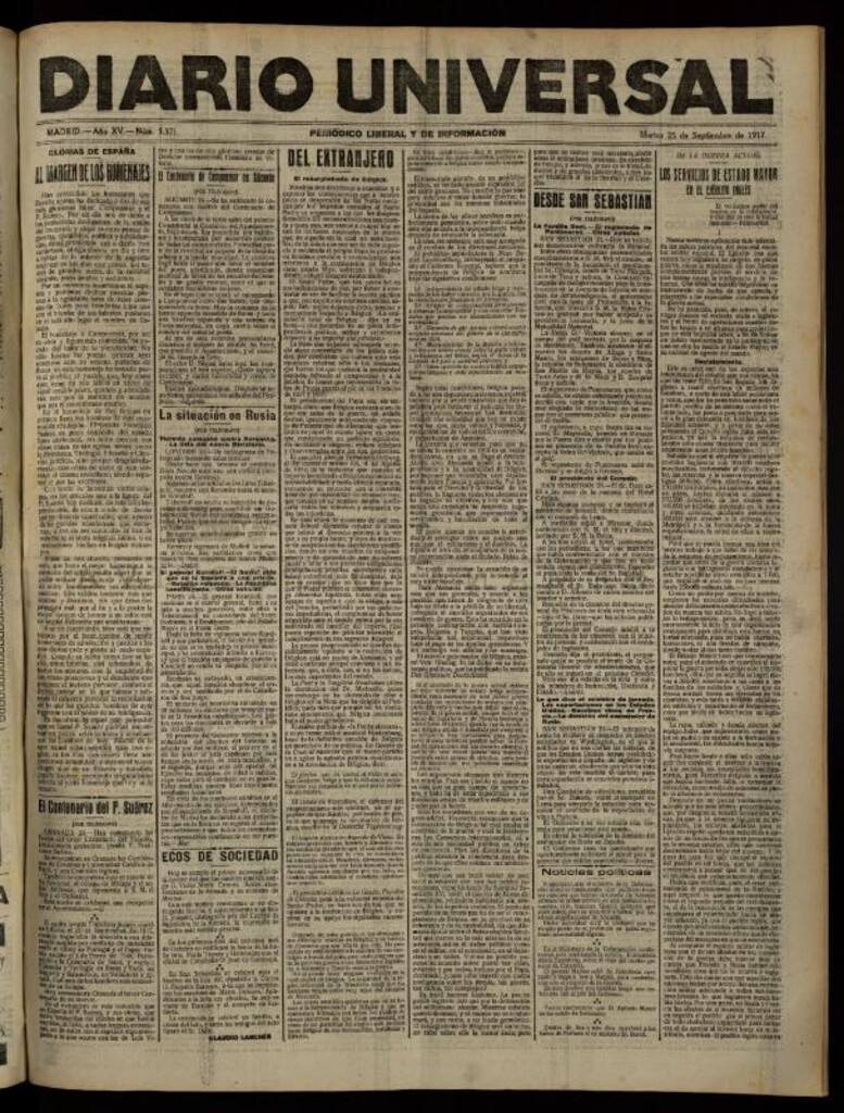 Miniatura de Diario Universal del 25 de septiembre de 1917