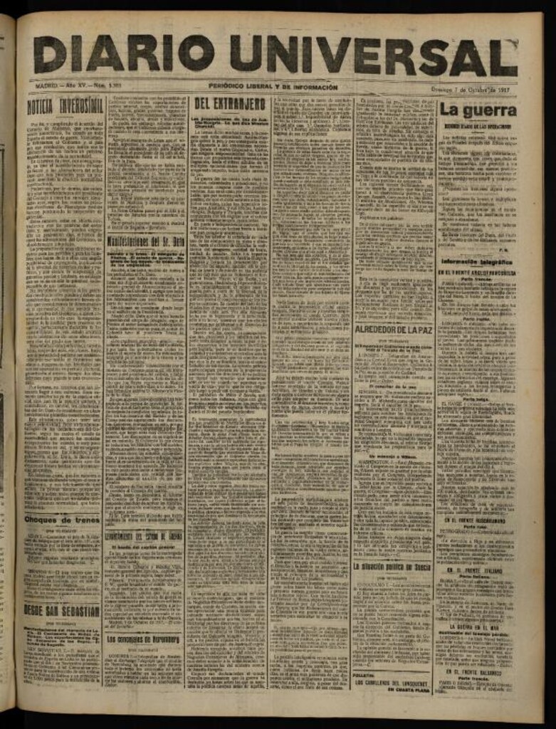Miniatura de Diario Universal del 7 de octubre de 1917