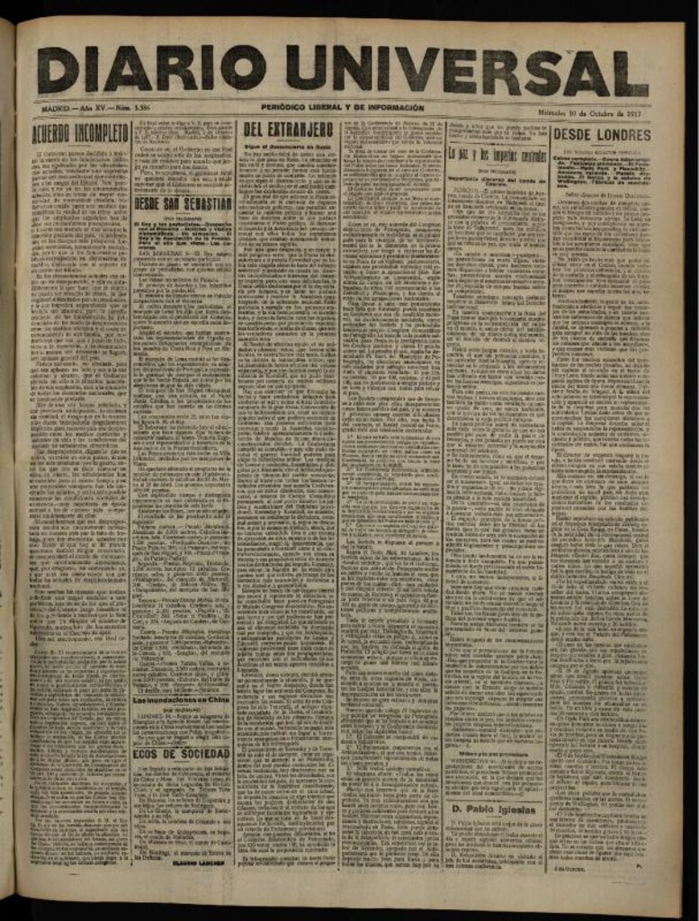 Miniatura de Diario Universal del 10 de octubre de 1917