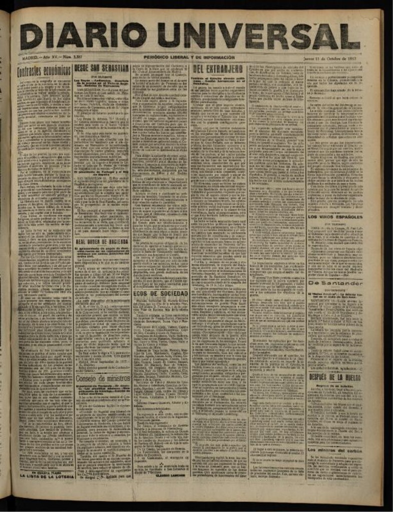 Miniatura de Diario Universal del 11 de octubre de 1917