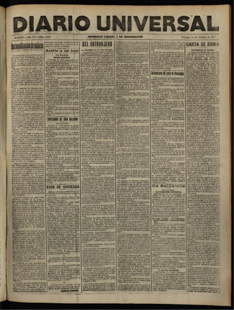 Miniatura de Diario Universal del 14 de octubre de 1917