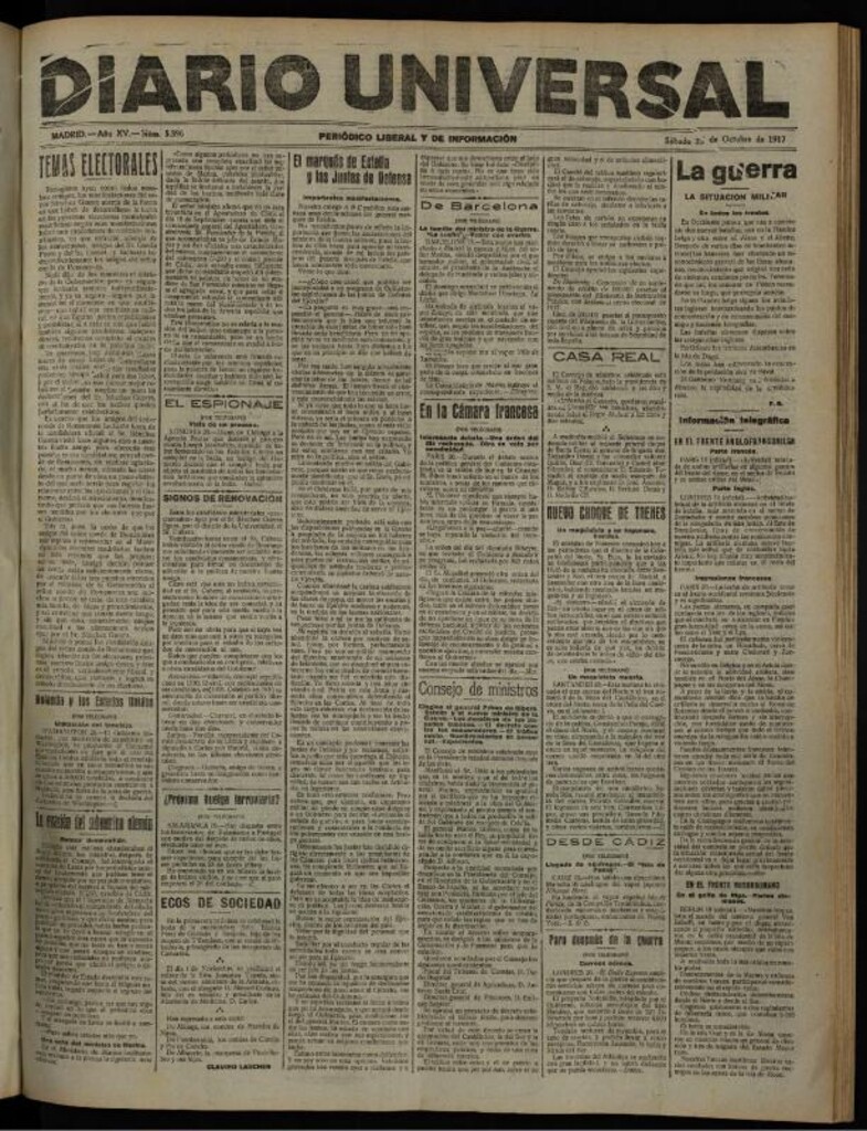 Miniatura de Diario Universal del 20 de octubre de 1917