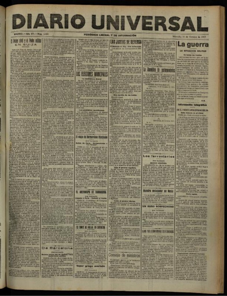 Miniatura de Diario Universal del 24 de octubre de 1917
