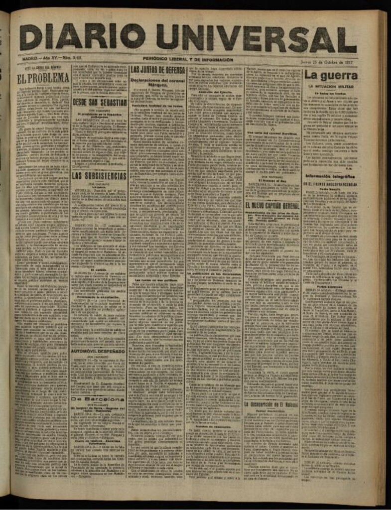 Miniatura de Diario Universal del 25 de octubre de 1917