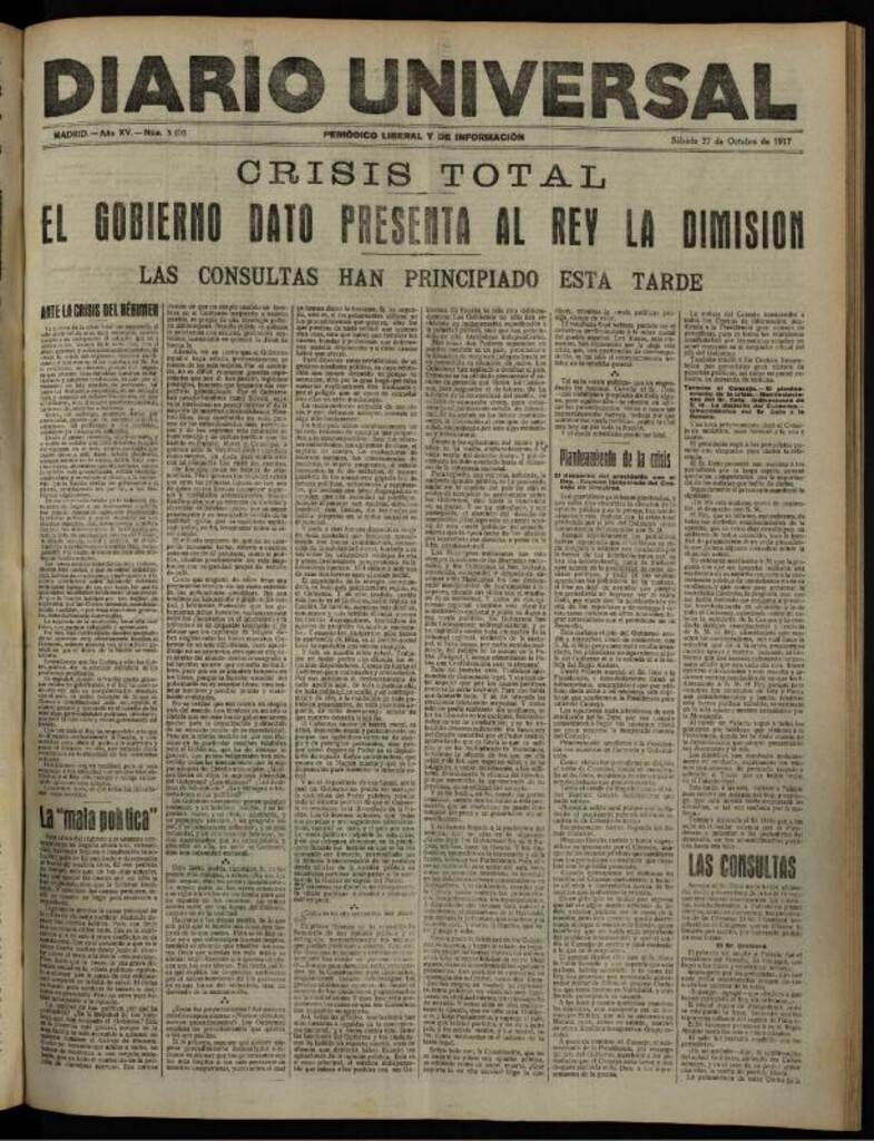 Miniatura de Diario Universal del 27 de octubre de 1917