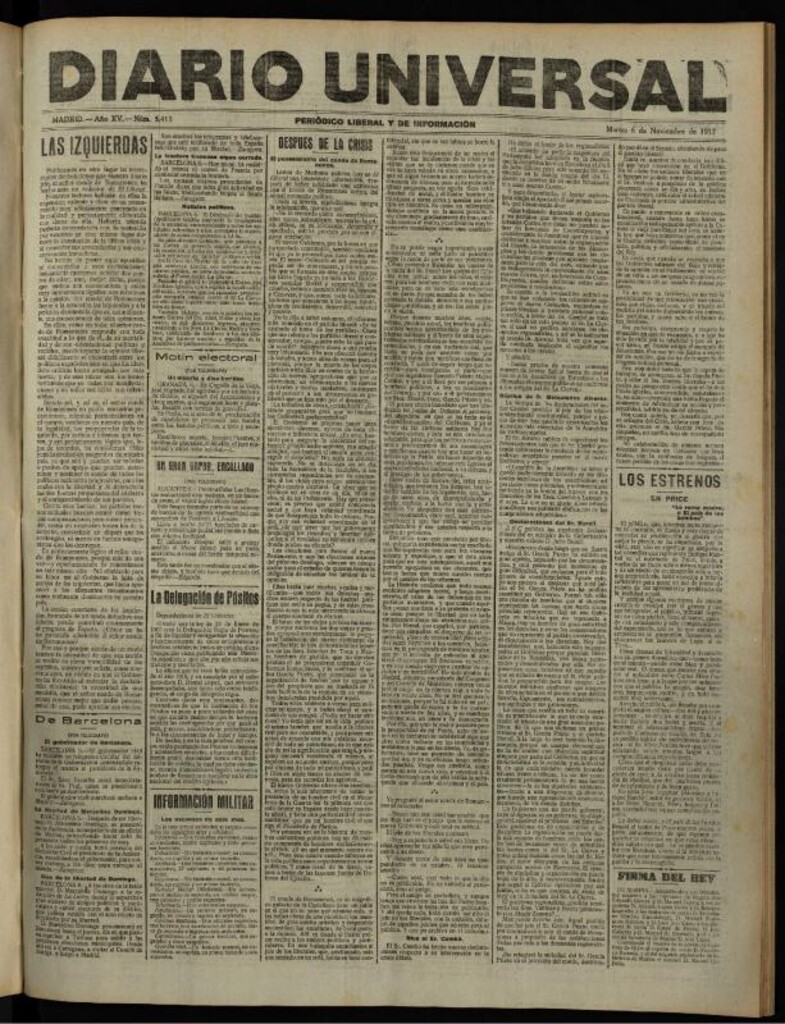 Miniatura de Diario Universal del 6 de noviembre de 1917