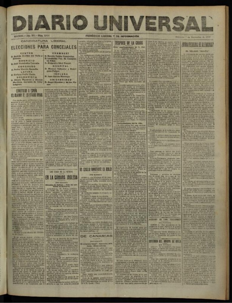 Miniatura de Diario Universal del 7 de noviembre de 1917