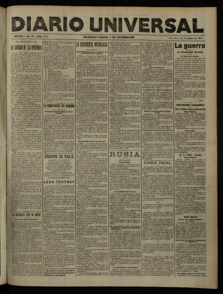 Miniatura de Diario Universal del 5 de diciembre de 1917