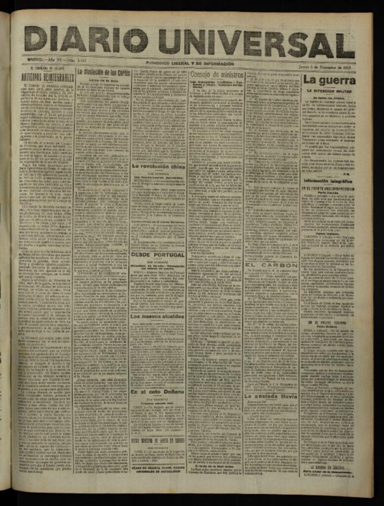 Miniatura de Diario Universal del 6 de diciembre de 1917