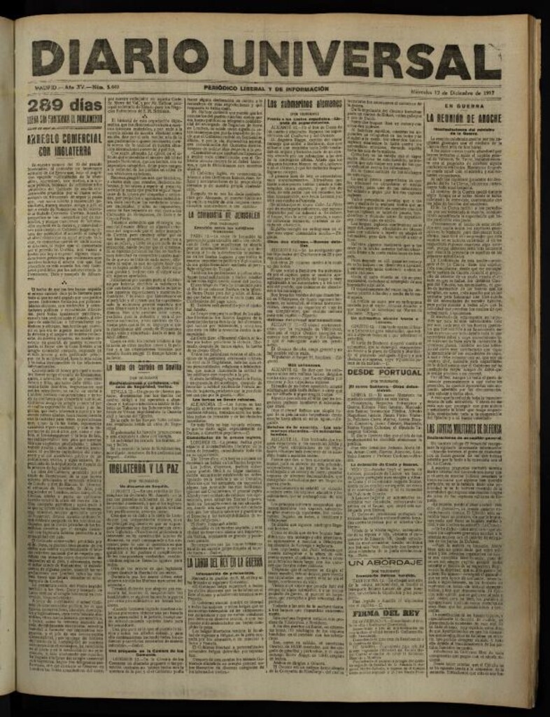 Miniatura de Diario Universal del 12 de diciembre de 1917