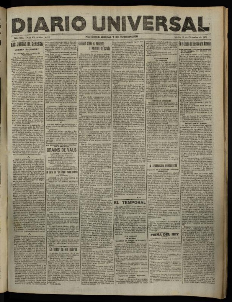 Miniatura de Diario Universal del 18 de diciembre de 1917