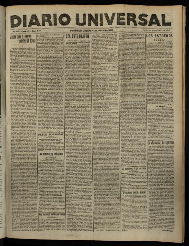 Miniatura de Diario Universal del 21 de diciembre de 1917