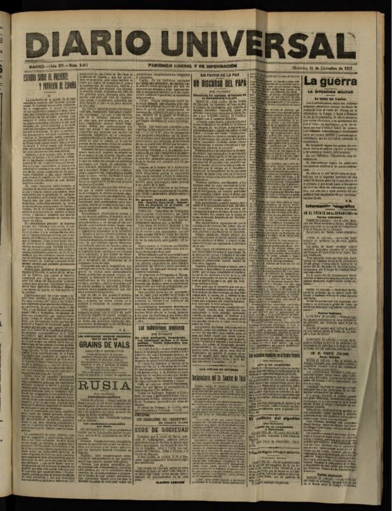 Miniatura de Diario Universal del 26 de diciembre de 1917