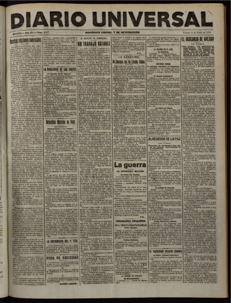 Miniatura de Diario Universal del 11 de enero de 1918