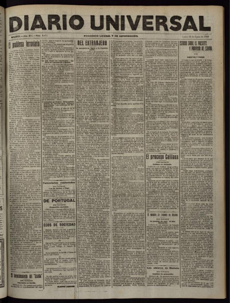 Miniatura de Diario Universal del 28 de enero de 1918