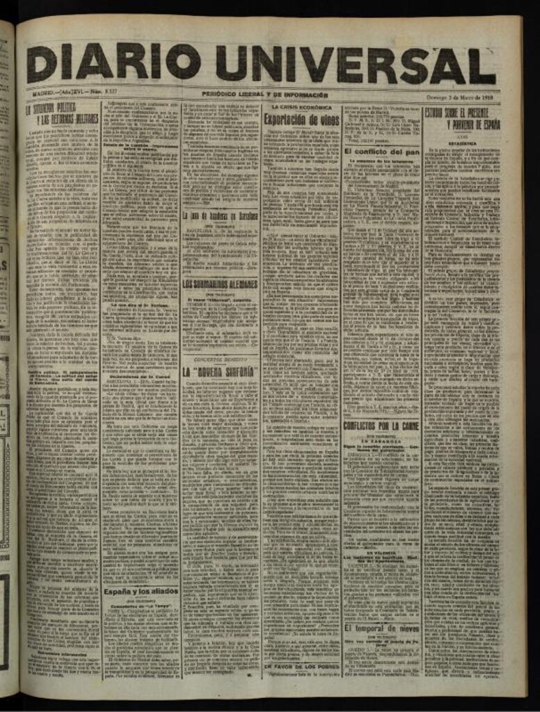 Miniatura de Diario Universal del 3 de marzo de 1918
