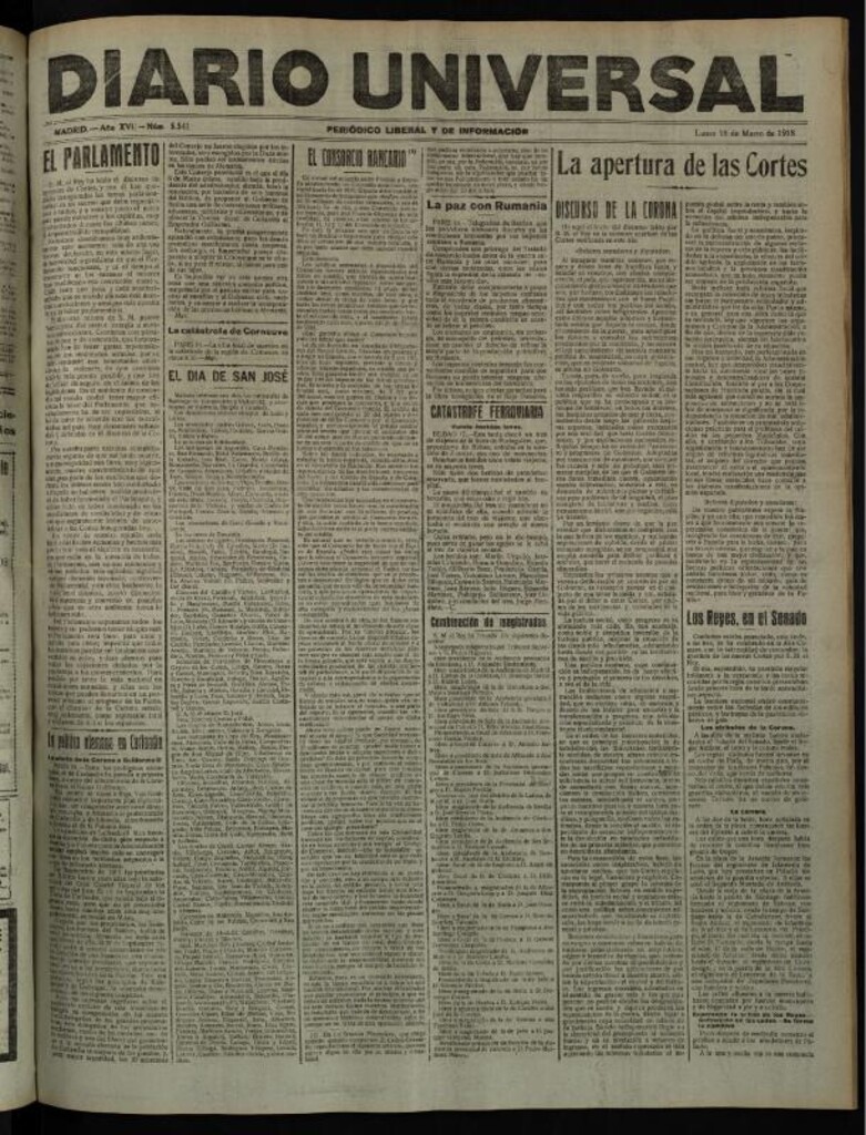 Miniatura de Diario Universal del 18 de marzo de 1918