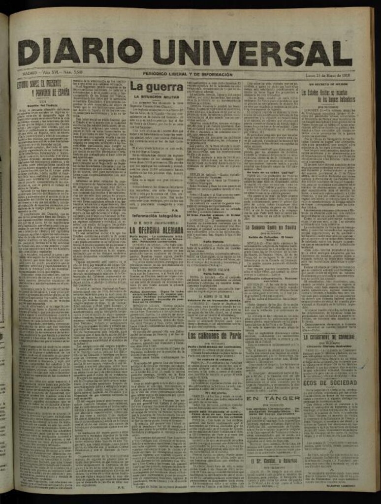 Miniatura de Diario Universal del 25 de marzo de 1918