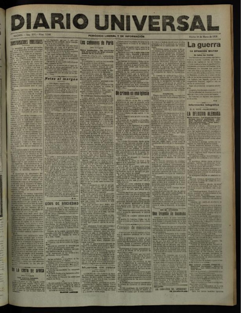 Miniatura de Diario Universal del 26 de marzo de 1918
