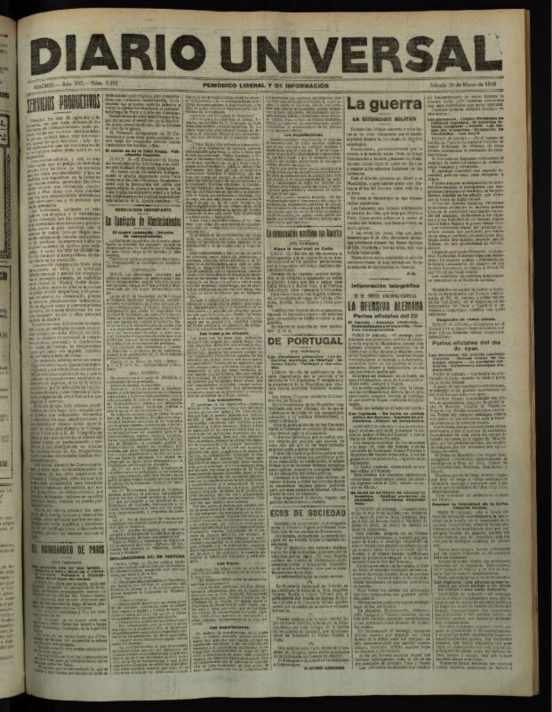 Miniatura de Diario Universal del 30 de marzo de 1918