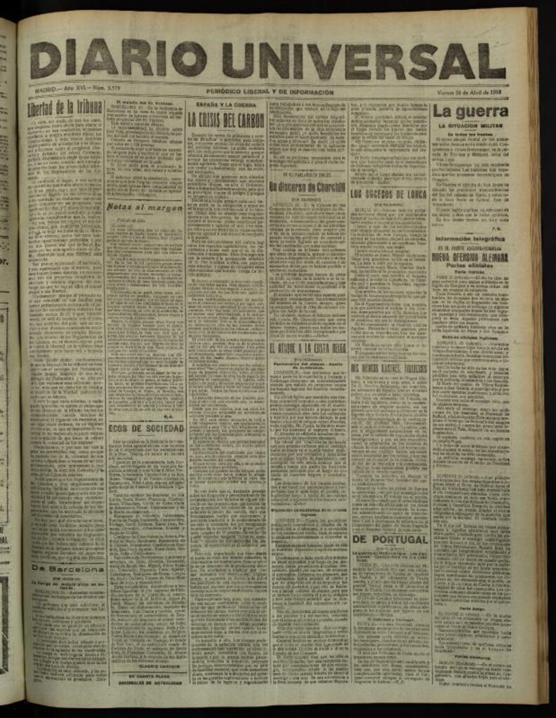 Miniatura de Diario Universal del 26 de abril de 1918