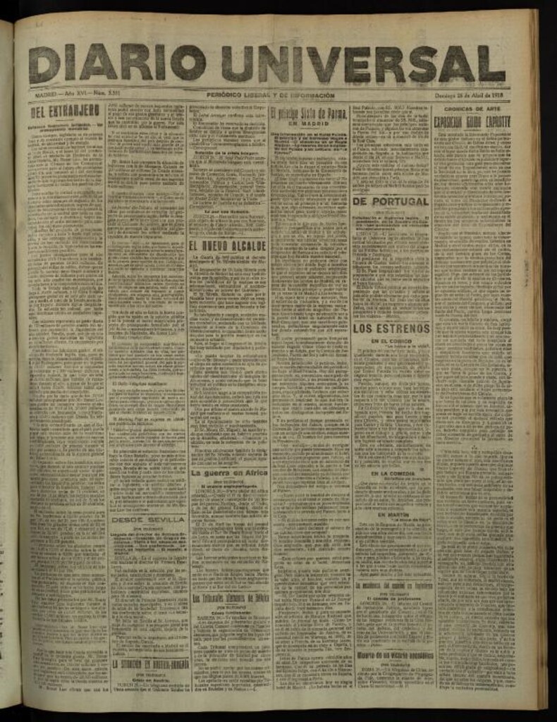 Miniatura de Diario Universal del 28 de abril de 1918