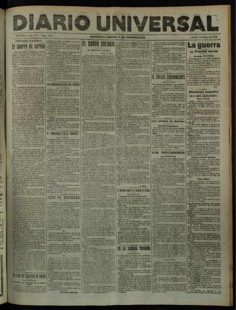 Miniatura de Diario Universal del 4 de mayo de 1918