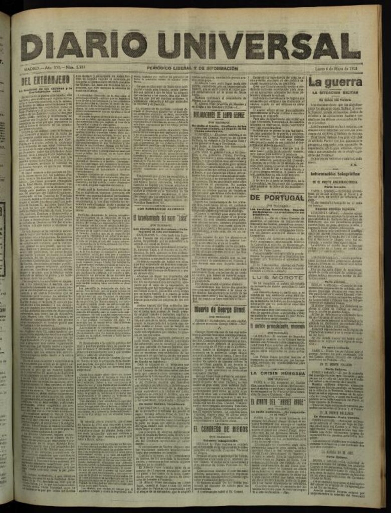 Miniatura de Diario Universal del 6 de mayo de 1918