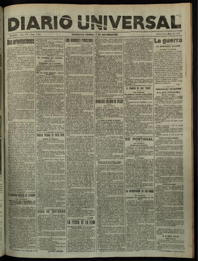 Miniatura de Diario Universal del 21 de mayo de 1918
