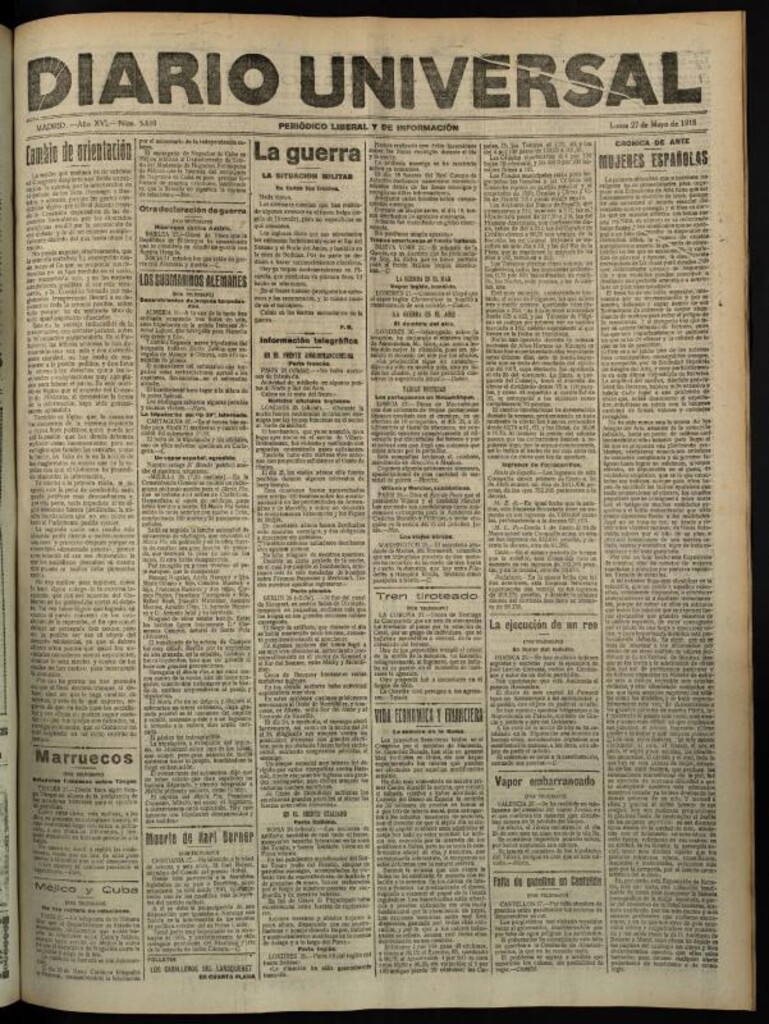 Miniatura de Diario Universal del 27 de mayo de 1918
