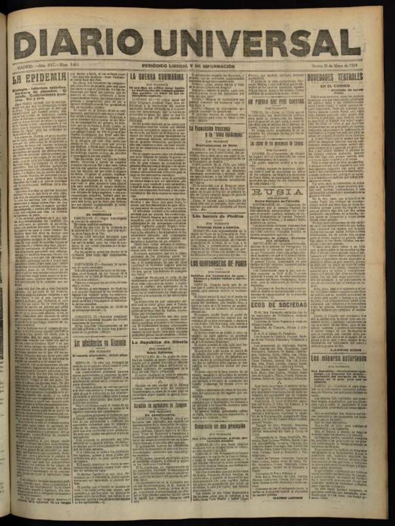 Miniatura de Diario Universal del 28 de mayo de 1918