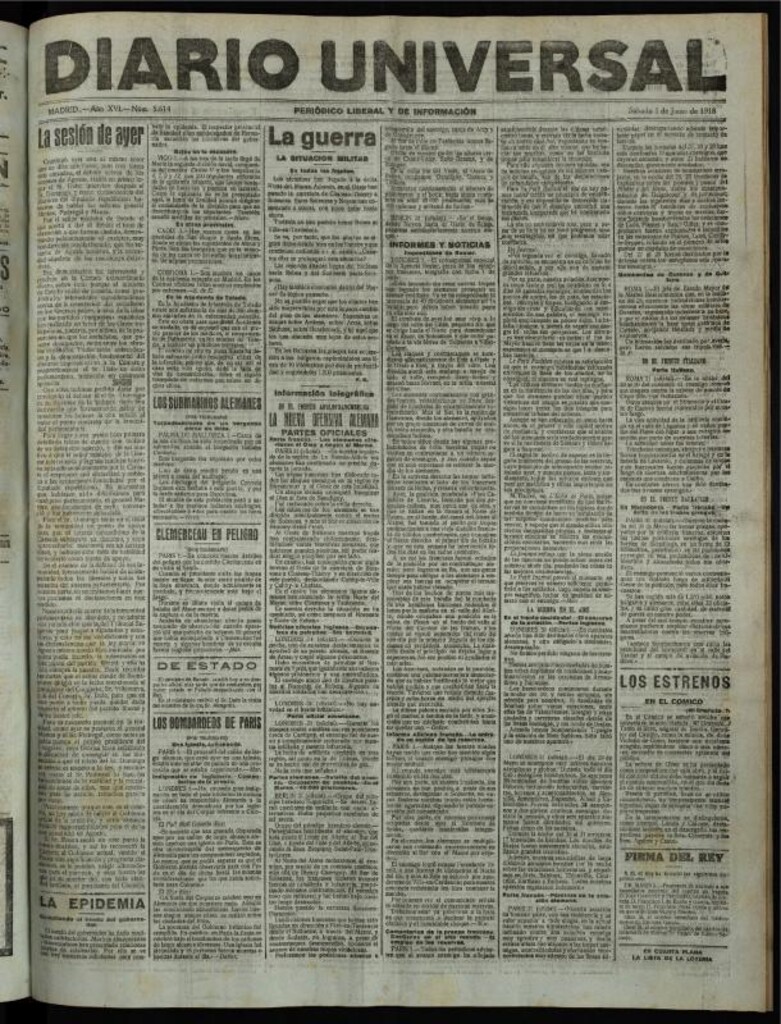 Miniatura de Diario Universal del 1 de junio de 1918