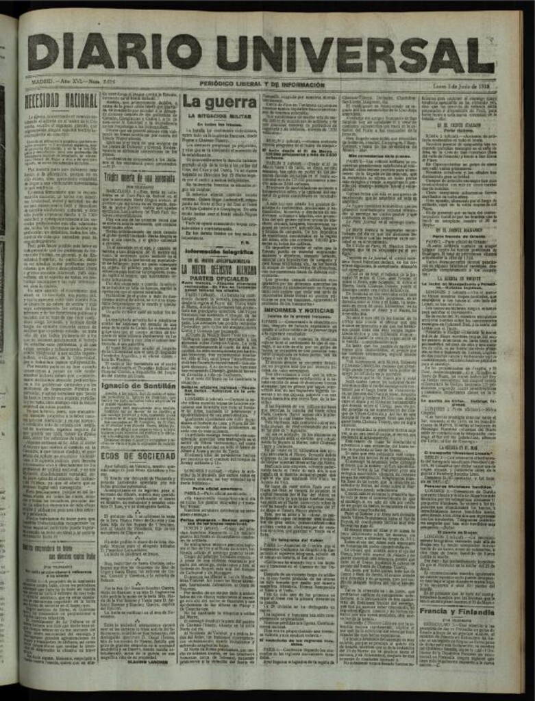 Miniatura de Diario Universal del 3 de junio de 1918