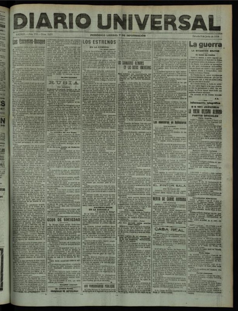 Miniatura de Diario Universal del 8 de junio de 1918