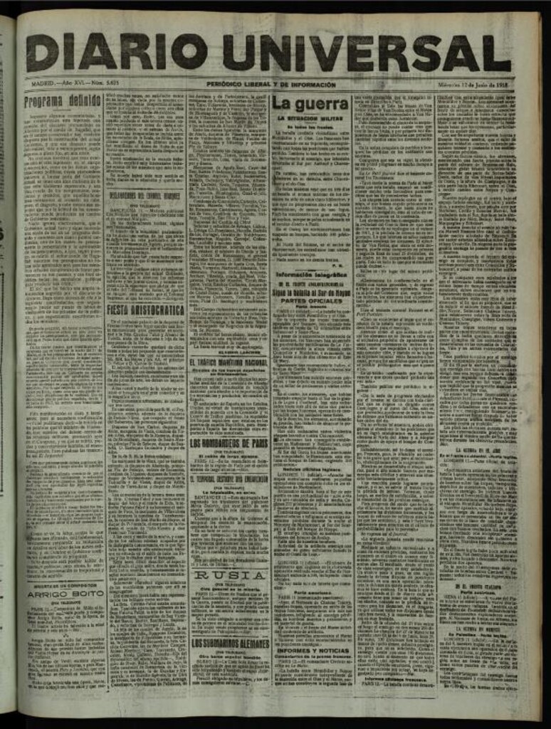 Miniatura de Diario Universal del 12 de junio de 1918