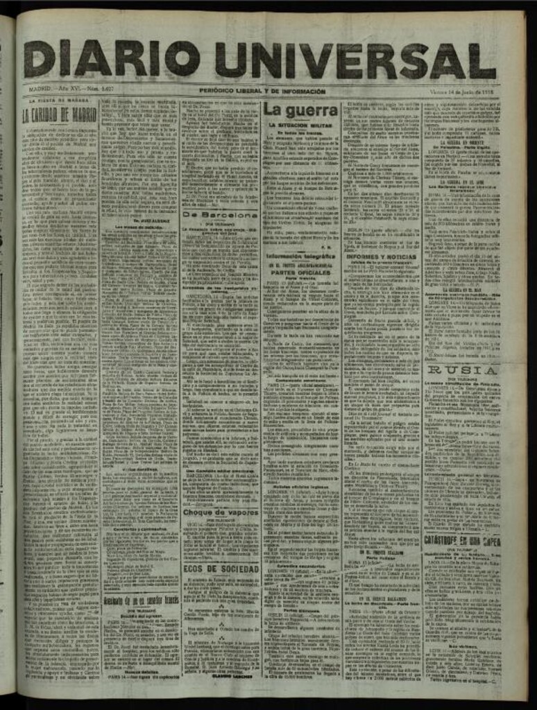 Miniatura de Diario Universal del 14 de junio de 1918