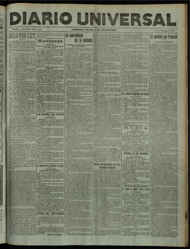 Miniatura de Diario Universal del 17 de junio de 1918