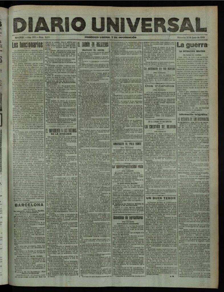 Miniatura de Diario Universal del 26 de junio de 1918