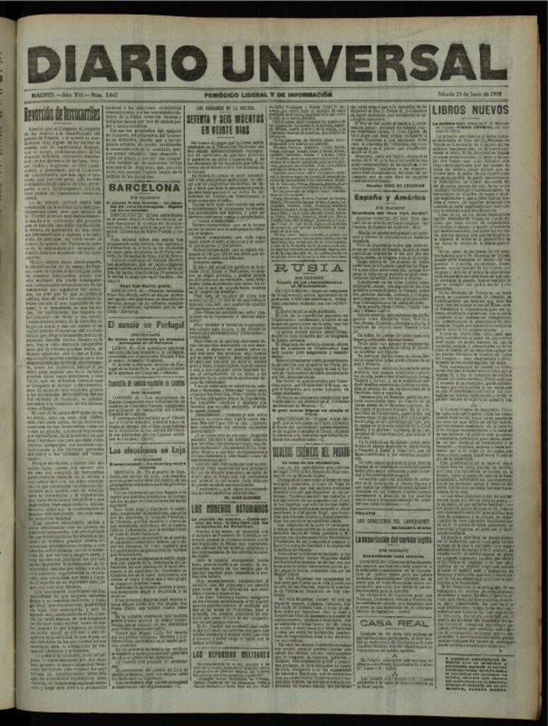 Miniatura de Diario Universal del 29 de junio de 1918