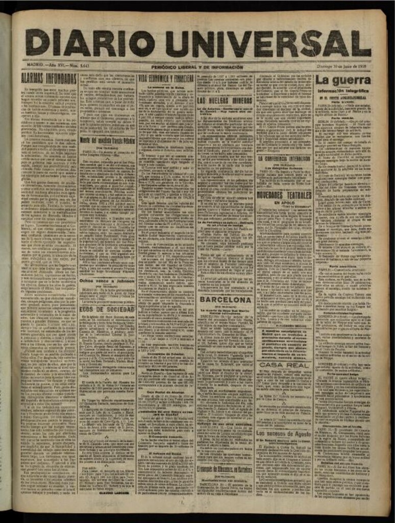 Miniatura de Diario Universal del 30 de junio de 1918