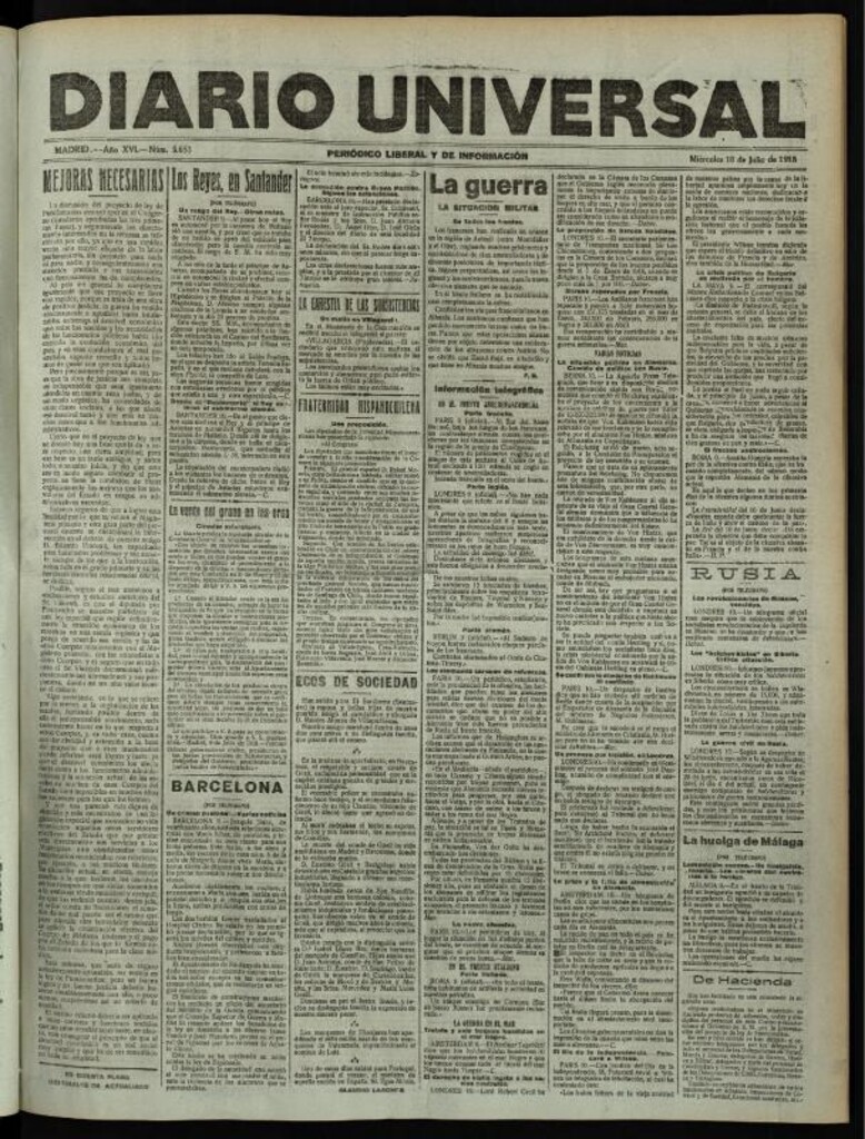 Miniatura de Diario Universal del 10 de julio de 1918