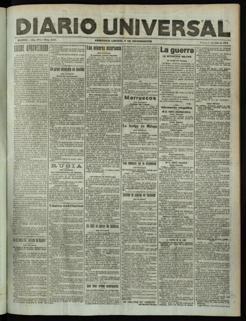 Miniatura de Diario Universal del 12 de julio de 1918
