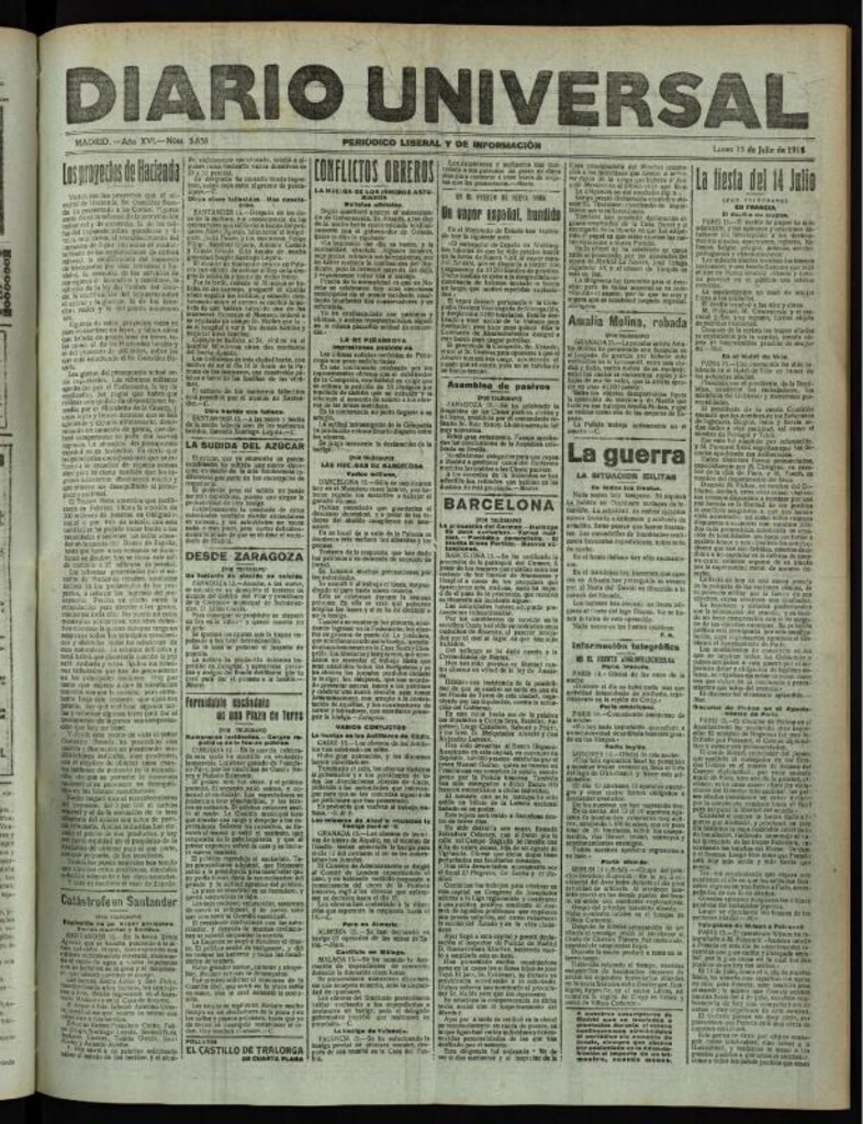 Miniatura de Diario Universal del 15 de julio de 1918