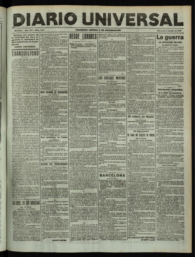 Miniatura de Diario Universal del 24 de julio de 1918