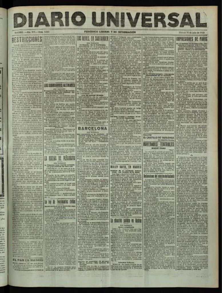 Miniatura de Diario Universal del 26 de julio de 1918