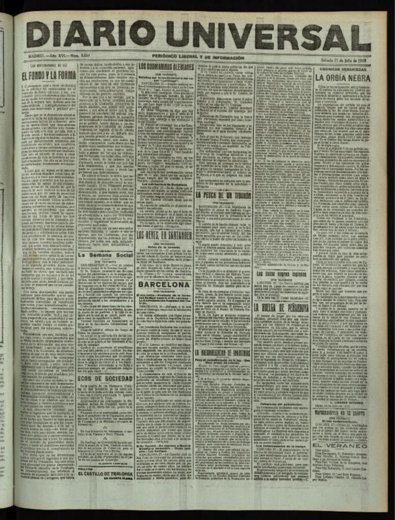 Miniatura de Diario Universal del 27 de julio de 1918